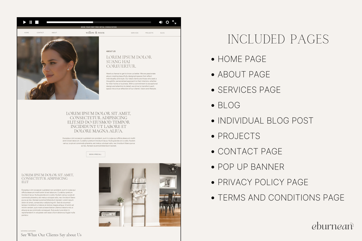 Interior Designer Website WIX Template | Interior Design Page WIX Aesthetic Website Template | Interior Architect Business Website, Minimal wix template, Wix Website Template for Social Media Manager Agency Small Businesses, Modern Minimalist Design, Creative Wix Templates, Wix Web Design