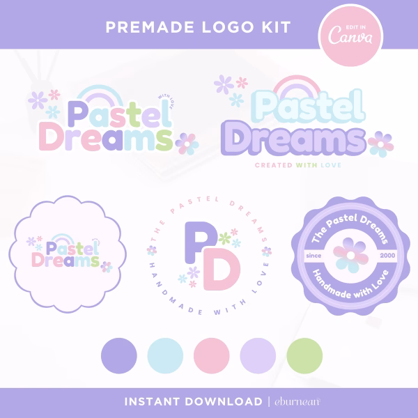 Editable Kids Logo, Kids Boutique Branding, Playful Logo Design, Colorful Business Logo, Canva Logo Template, DIY Kids Boutique Logo, Cute Logo for Kids Shop, Modern Kids Logo, Custom Kids Logo, Bright Fun Logo, Small Business Branding Kit, Canva Editable Logo, Children Store Logo, Whimsical Logo Design, Preschool Logo Template, Rainbow Logo Set, Kid-Friendly Logo Design, Etsy Shop Logo, Handmade Shop Logo, Kids Fashion Logo
