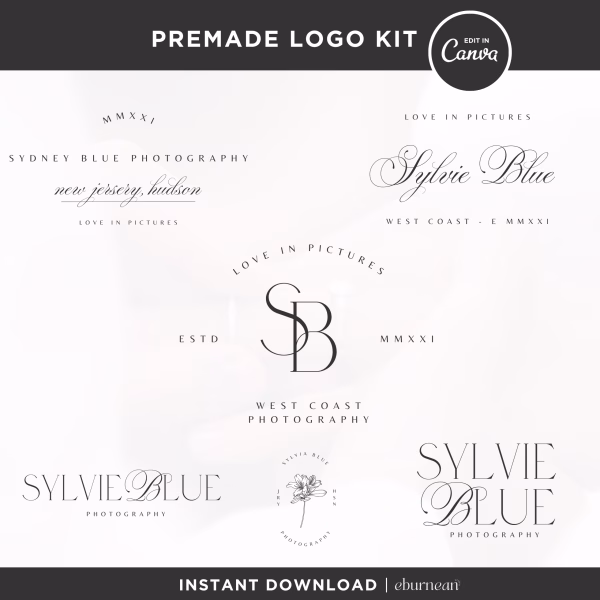 Editable Logo Design Canva - Photography logo design - Signature photography logo - Minimal Business photography logo - Modern DIY Logo Photographer Logo - Photography logo - logo for photographer - Photographer Watermark Template - Minimal Circle Logo - Editable Logo Canva